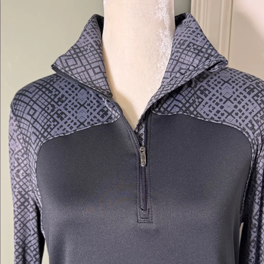 Under Armour ColdGear Fitted 1/4 Zip Pullover Black Gray Pattern Women’s XL - Image 9