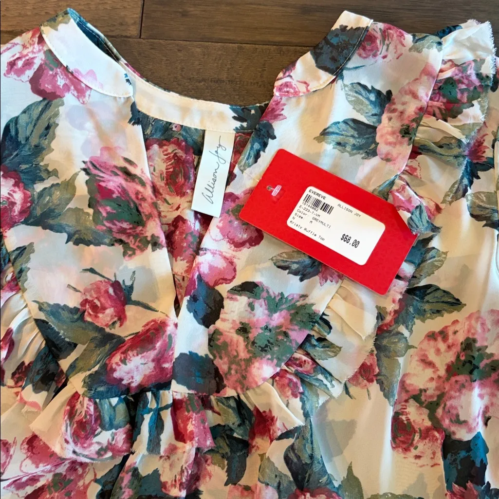 NWT Evereve Allison Joy Kristy Ruffle Top Sz M - Image 6