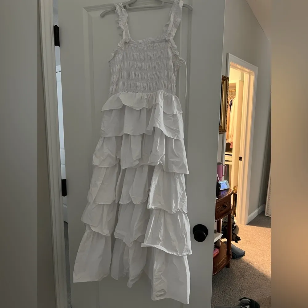 English Factory Smocked Ruffled Tiered Cotton Gown - Image 10