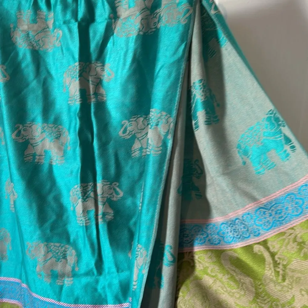Bright and Fun Elephant Pashmina scarf wrap - 100% Cashmere - Image 5