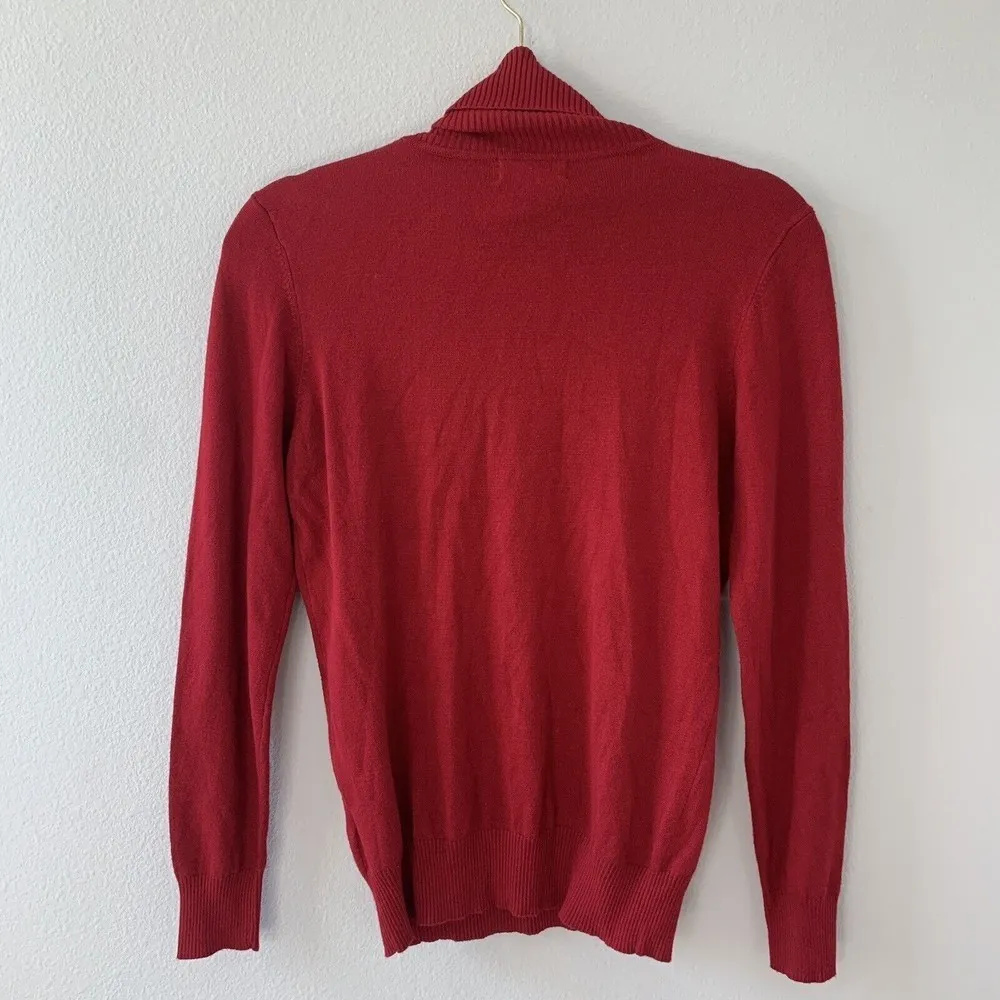 Joseph A Womens Size Small Red Mock Neck Pullover Sweater - Image 3