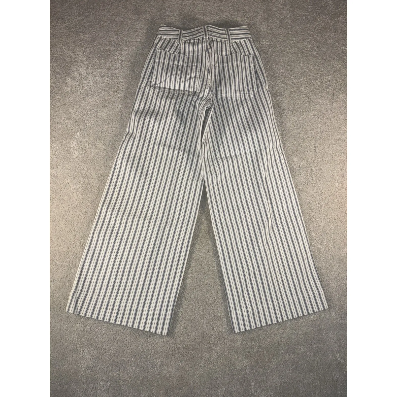 Madewell Emmett Wide-Leg Crop Pants in Herringbone Railroad Stripe Size 23‎ NEW - Image 11
