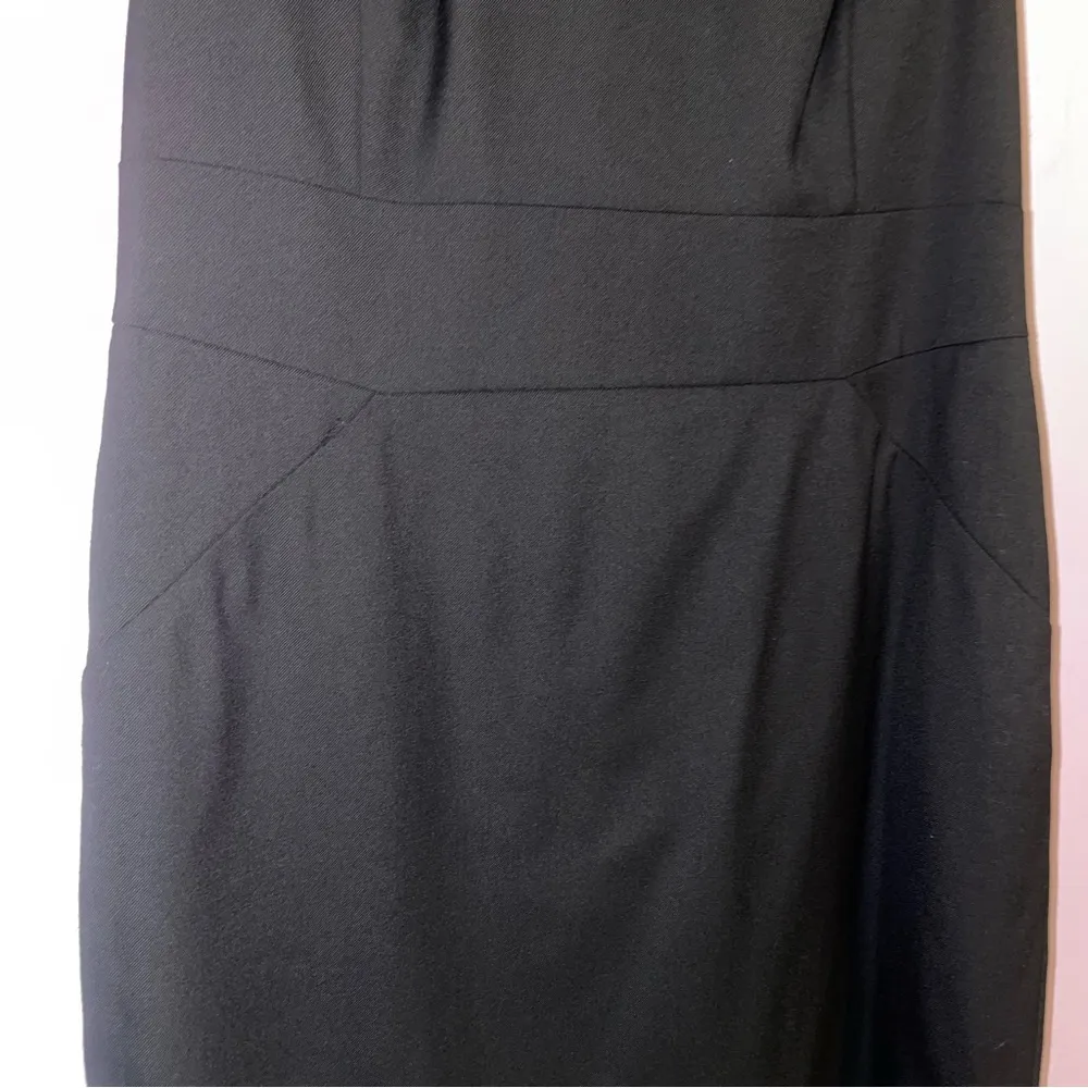 J Crew Size 10 Black Sheath Dress 100% Wool Sleeveless High Neck - Image 3
