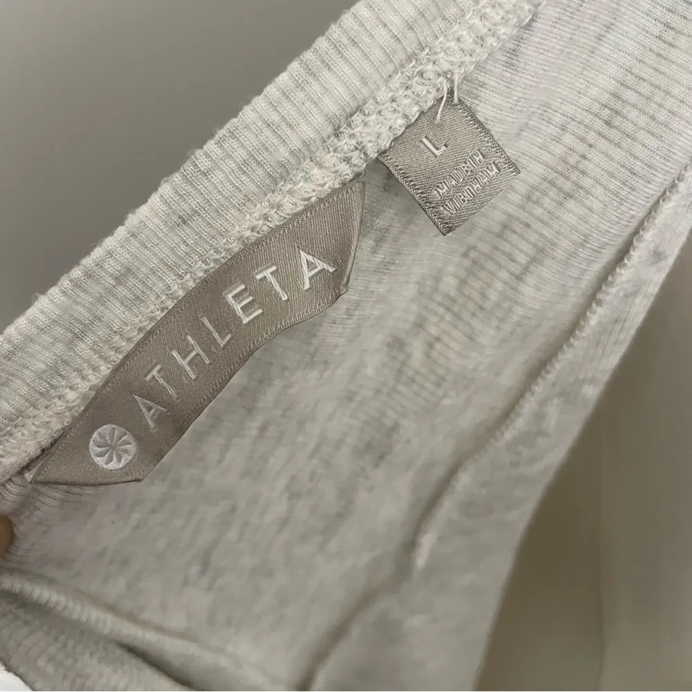 Revive Drap Tank Top Ribbed Open Back Workout Lounge Heathered Oatmeal - Image 7