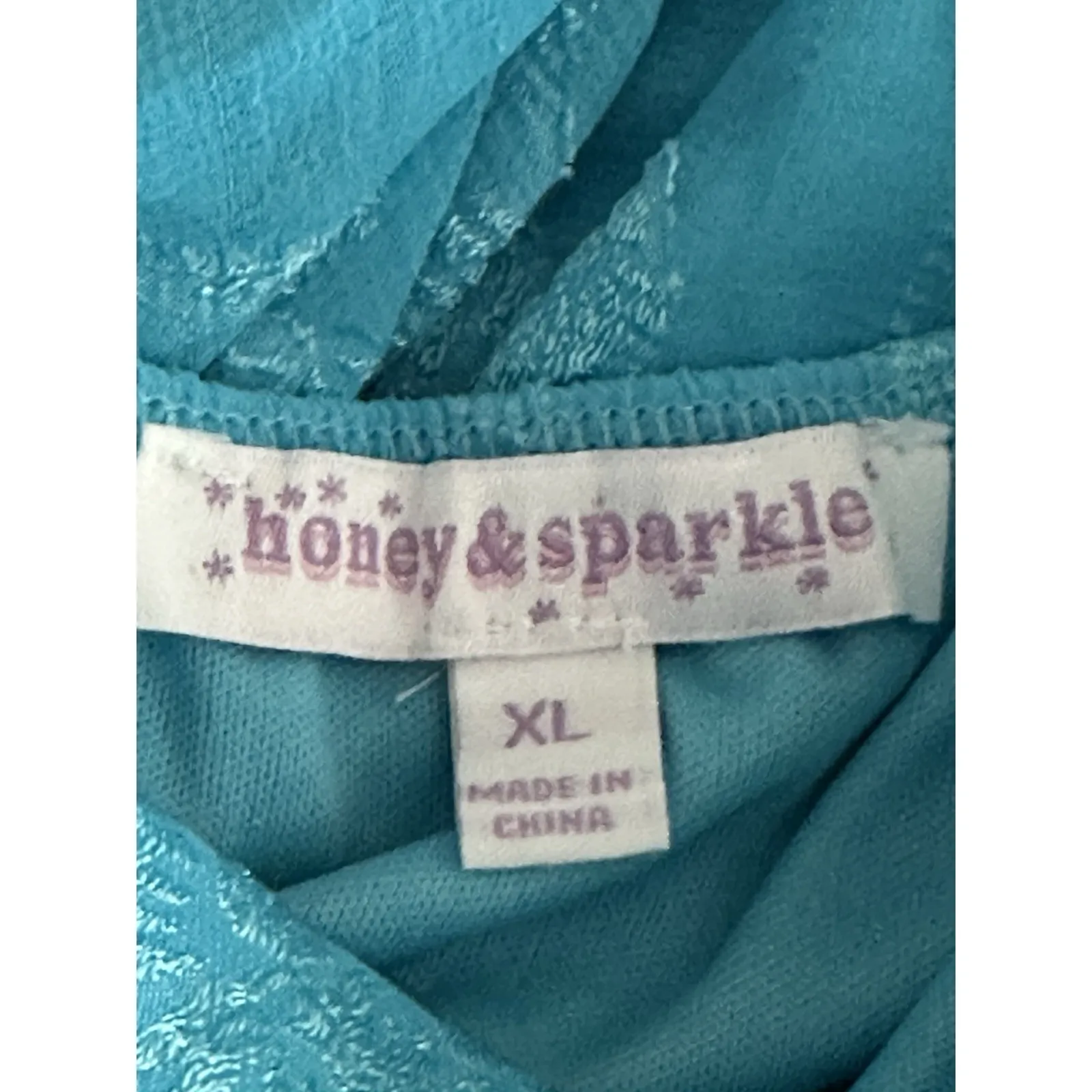 Vintage Y2K Honey Sparkle Cami Babydoll Tank Top Blue Sheer‎ Floral XL Flowy - Image 8