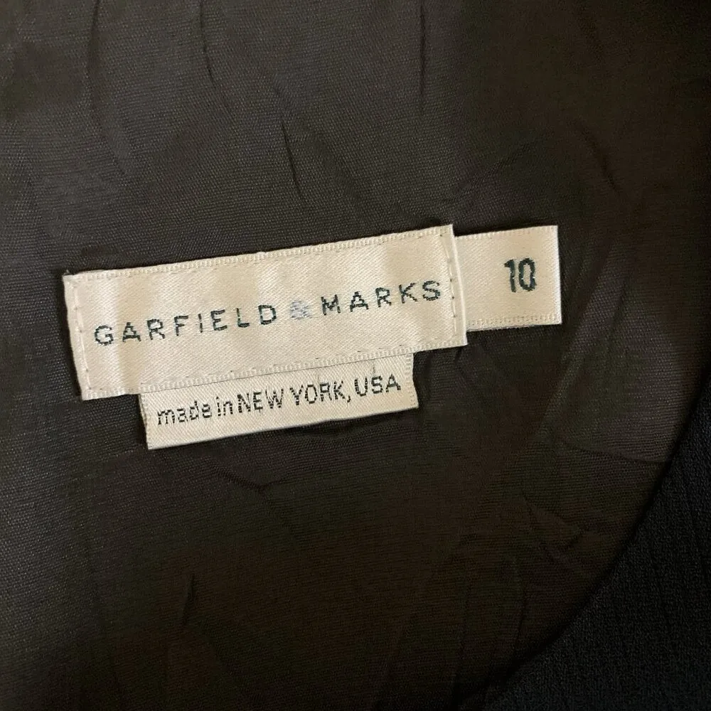 Garfield & Marks Navy Sheath Dress 10 Classic Career Cocktail‎ Sleeveless Blue - Image 4