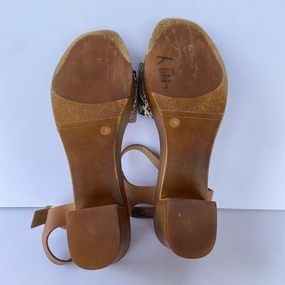 ANTHROPOLOGIE Seychelles Jump For Joy Platform Sandal Beige Python Size 9 - Image 9