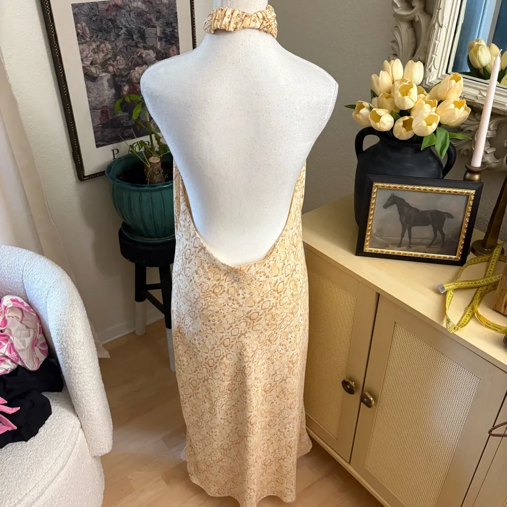 SHOW ME YOUR MUMU Jasmine Halter Midi Dress In Desert‎ Snake Size Large - Image 6