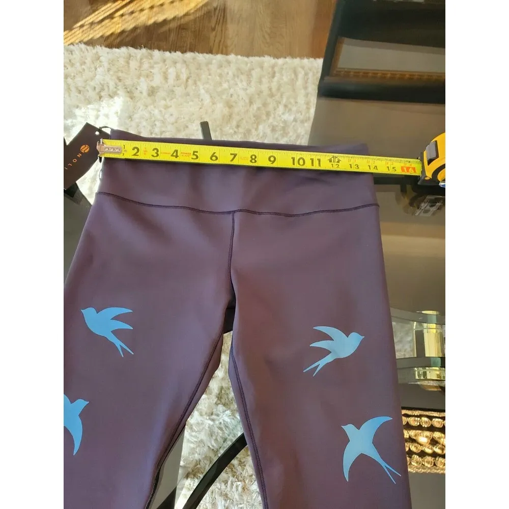 Noli Women Blue Bird Polyester Mid Rise Pull on Skinny Fit Yoga Pant Size M - Image 9