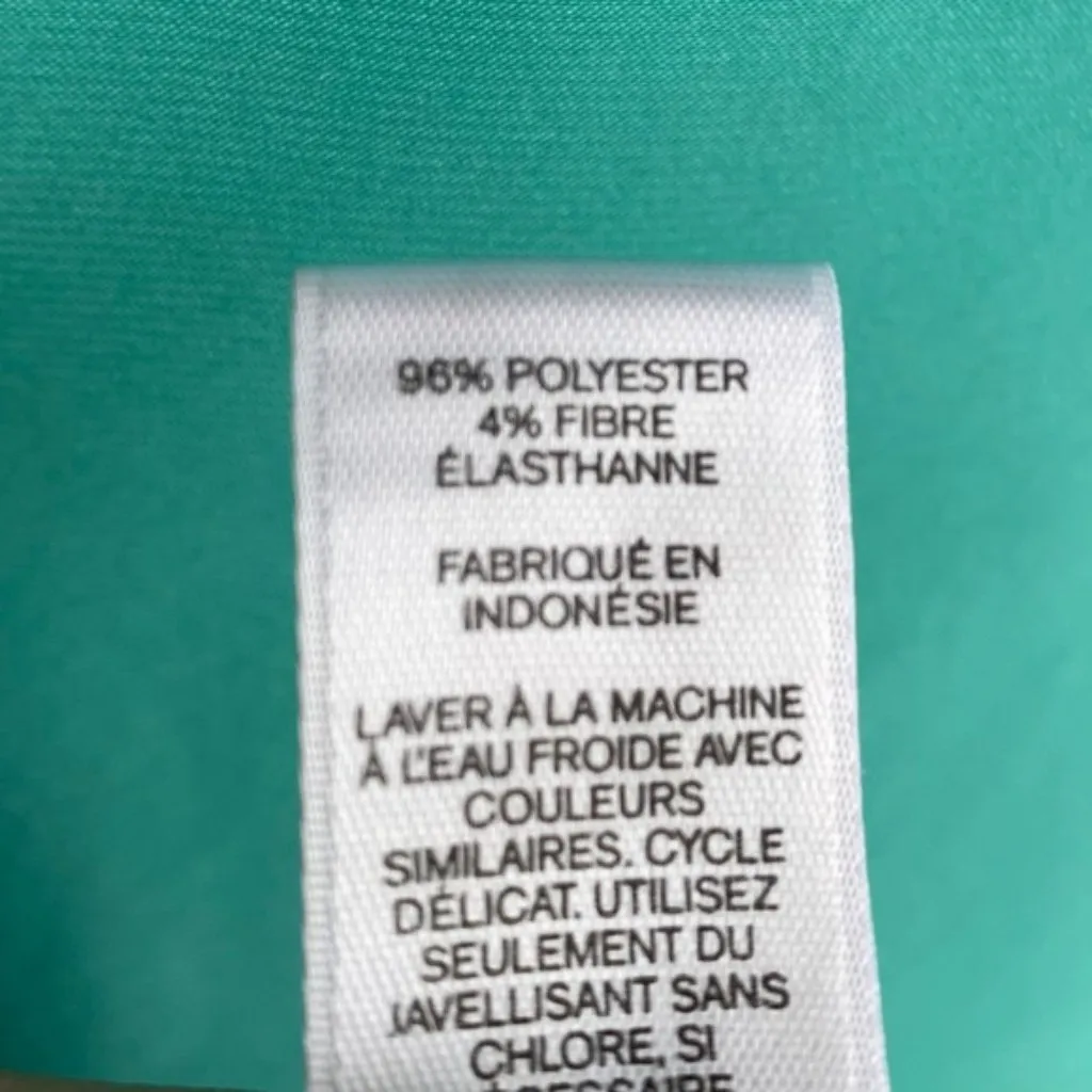 EXPRESS Turquoise V-Neck Short Sleeve Blouse - Image 5