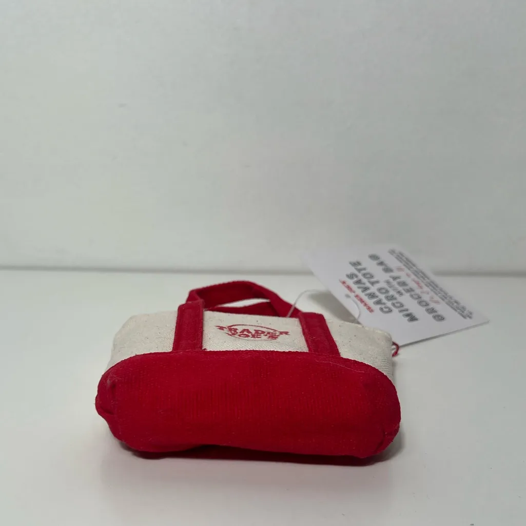 Trader Joe’s Canvas Micro Mini Tote with Reusable Grocery Bag Charm Red - Image 8