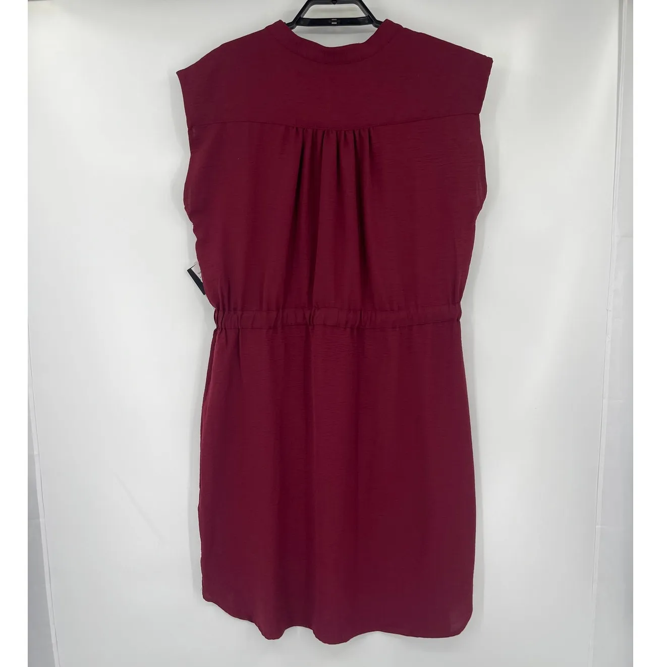 Sandra Darren Burgundy Shirt Dress Sz 14 New Preppy Fall Minimalist Office Chic - Image 7
