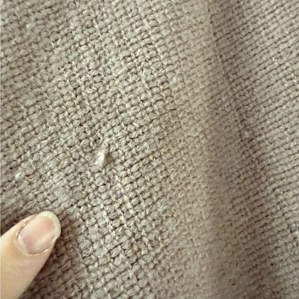 Anthropologie Fringed Knot Wrap - Textured Knit Shawl in Mauve - Image 5