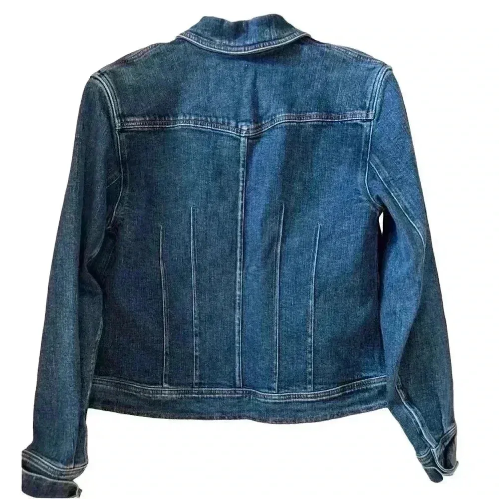 Jones New York Women's Stretch Denim Jacket Blue Size S Casual Long Sleeve - Image 4