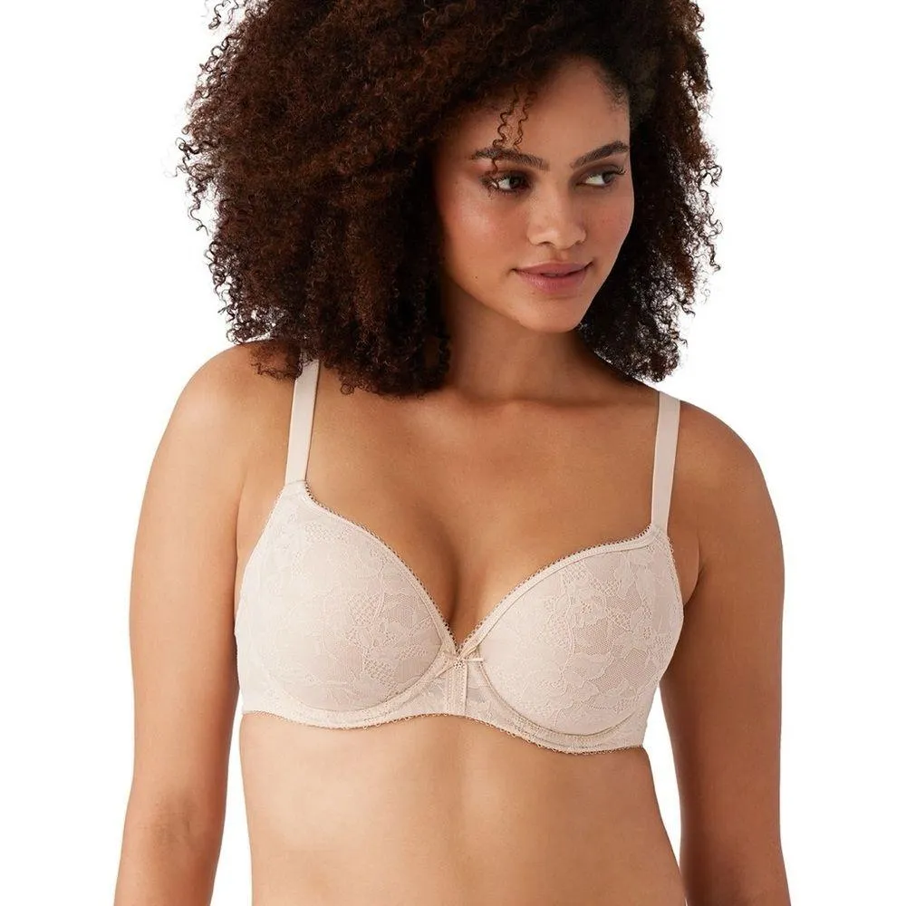 WACOAL Beige Bra Lace Overlay Lightly Padded T Shirt Bra 853201 Size 34 B - Image 9