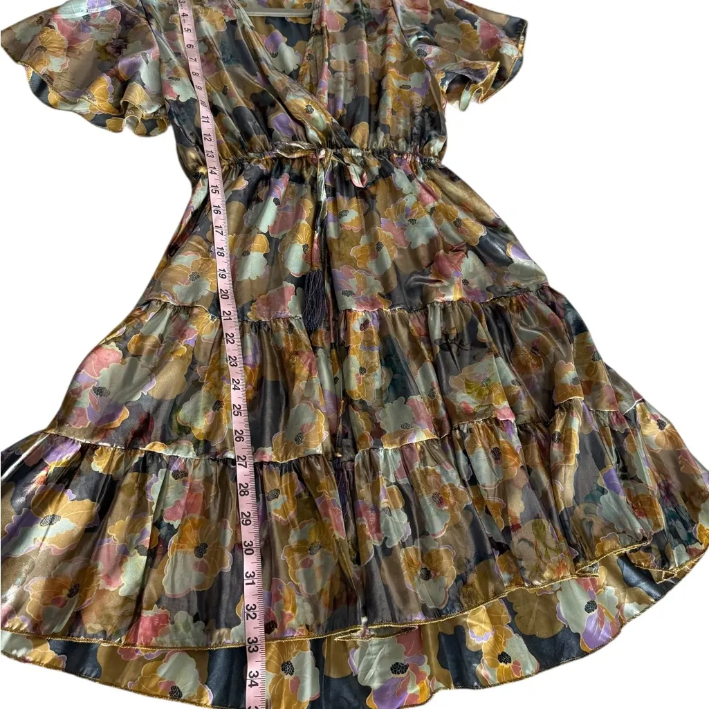 Women’s dress shimmer metallic ruffled flare  - Image 8