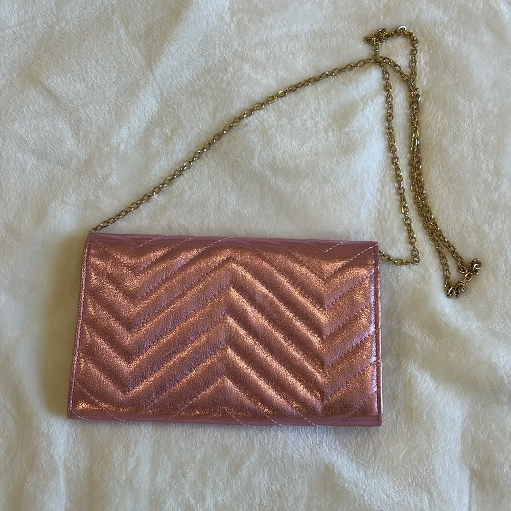 Metallic Pink Crossbody Purse - Image 3