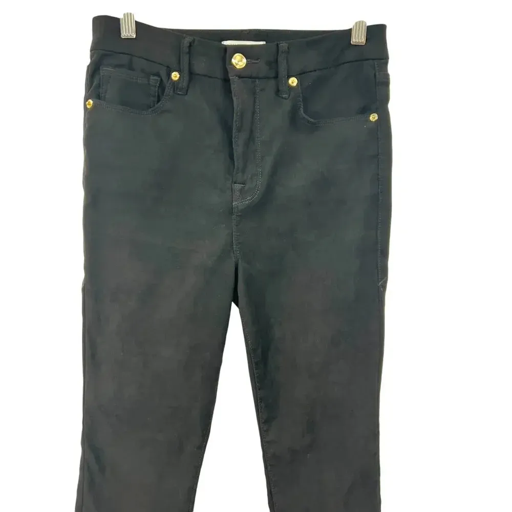 Good American Good Legs Faux Suede‎ Jeans in Black Size US 6 / 28 - Image 5