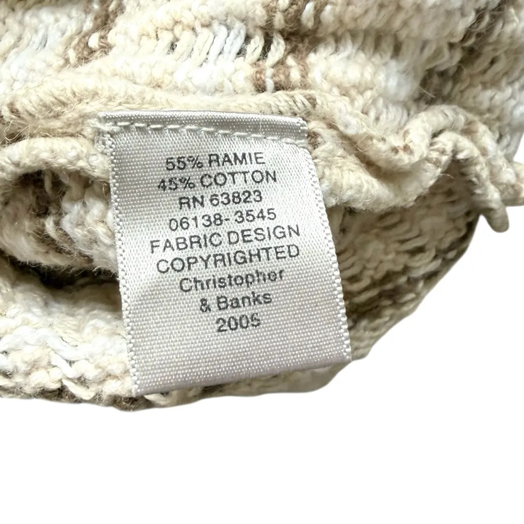 Vintage Y2K Hand Crochet Christopher & Banks Knit Sweater Polo Size Medium - Image 6