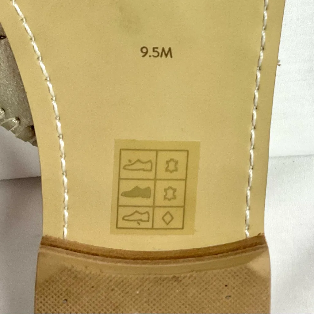 Jack Rogers Jackie Sandals Gold Leather Sz 9.5 M Whipstitch Thong Flip-Flop - Image 8