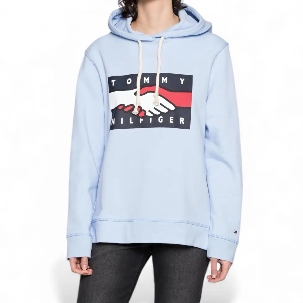 Tommy Hilfiger One Planet Earth Day Women's Blue Graphic Hoodie Size XXL - Image 2