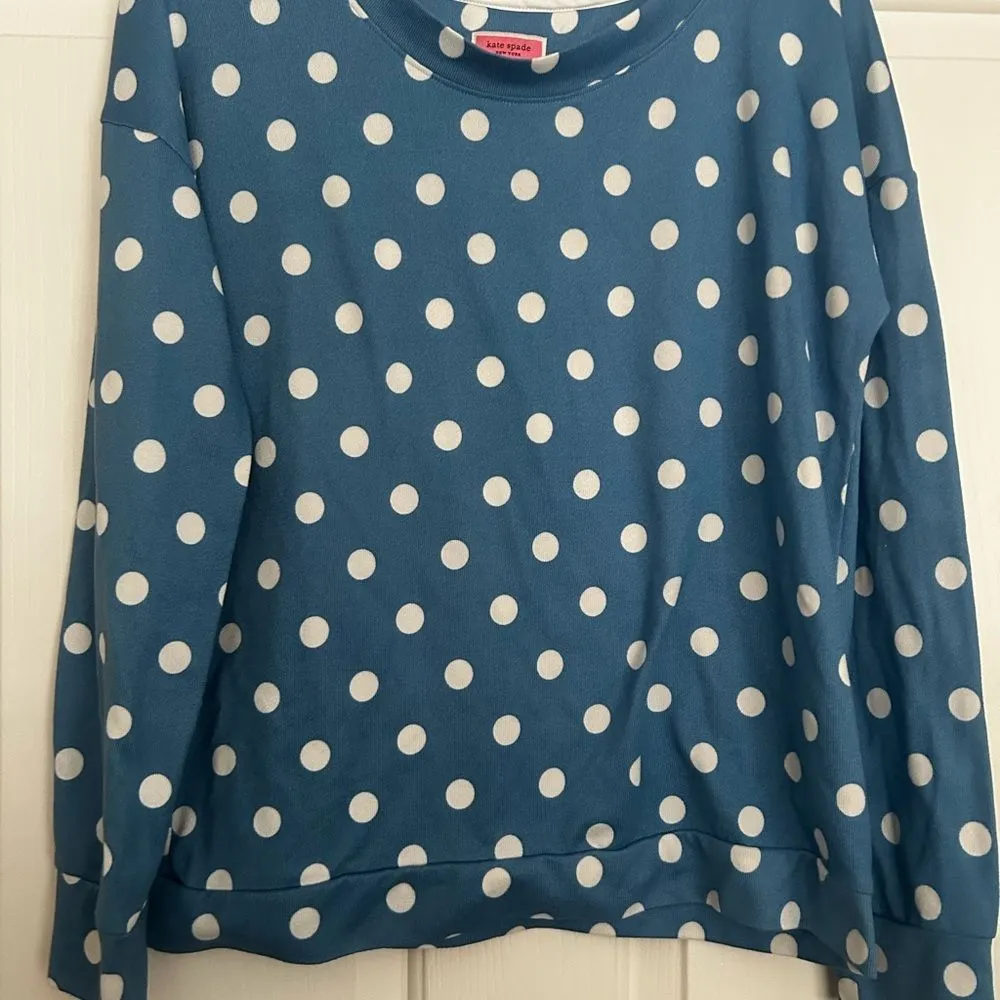Kate Spade Blue and White Polka Dot Top - Image 2