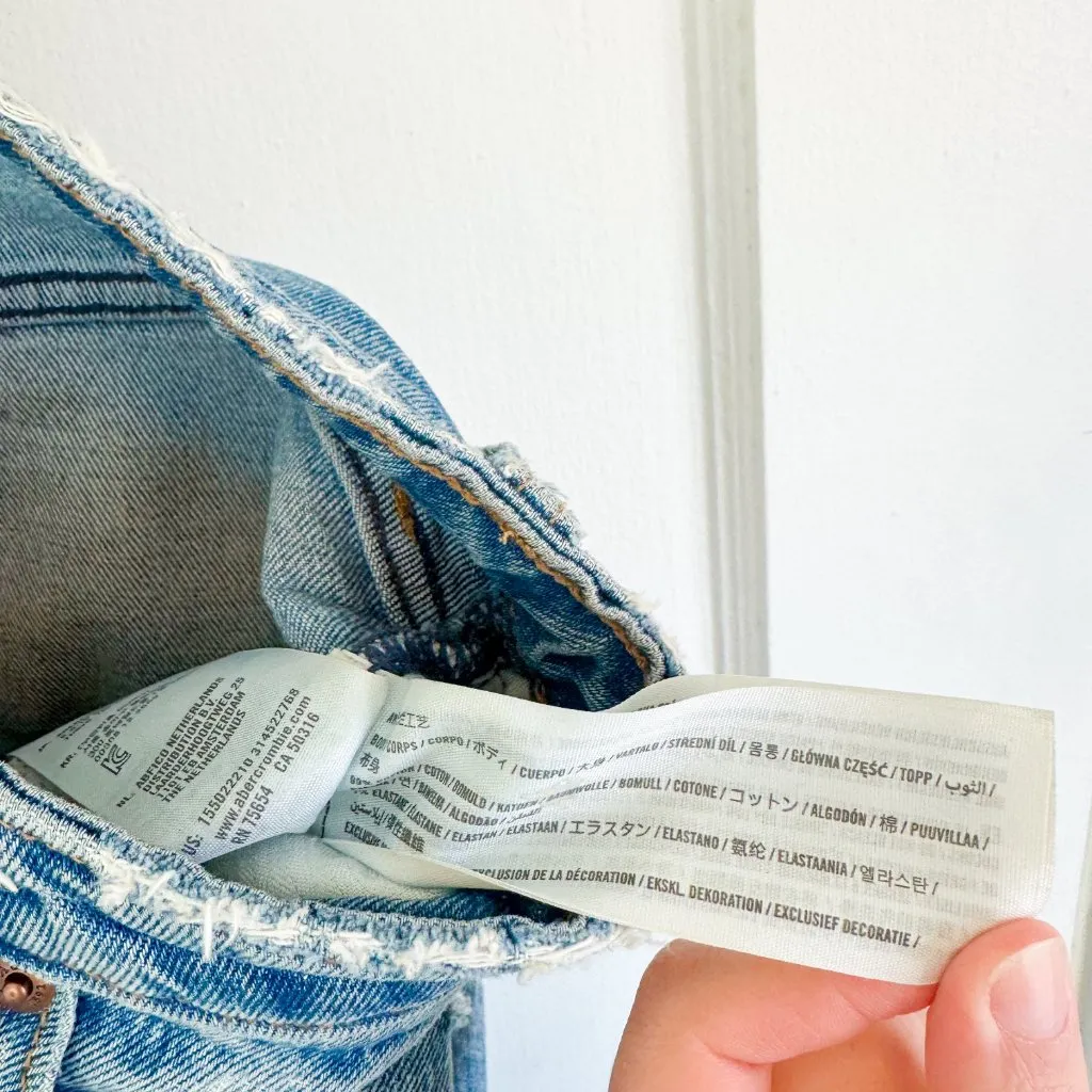 Abercrombie | Curve Love The Dad‎ High Rise Jeans Double Knee Destroy Size 25 - Image 6