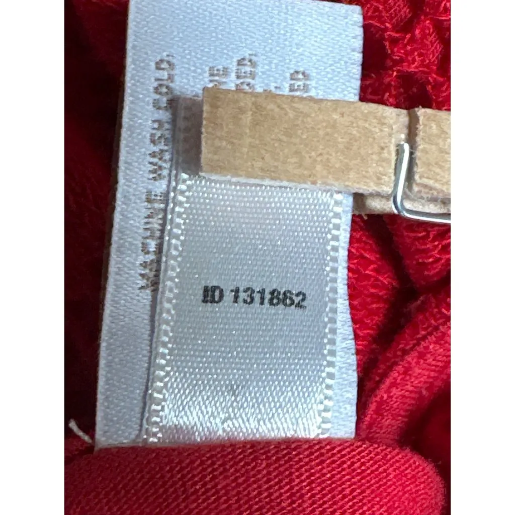 Chicos Size 0 Red Crochet Knit Cowl Neck Sweater Blouse Layered Fit Boho Core - Image 12