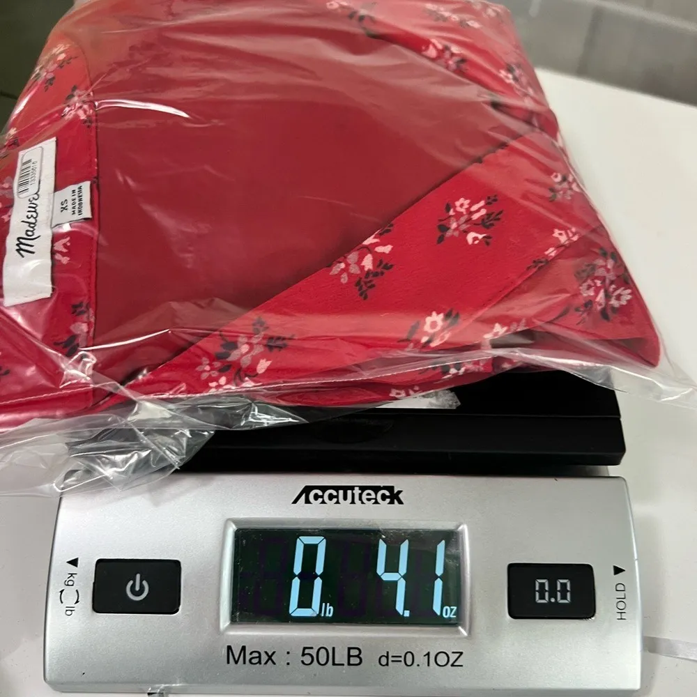 Madewell Floral Print Peplum Blouse Long Sleeve V Neck Red Top XS Romantic Class - Image 11