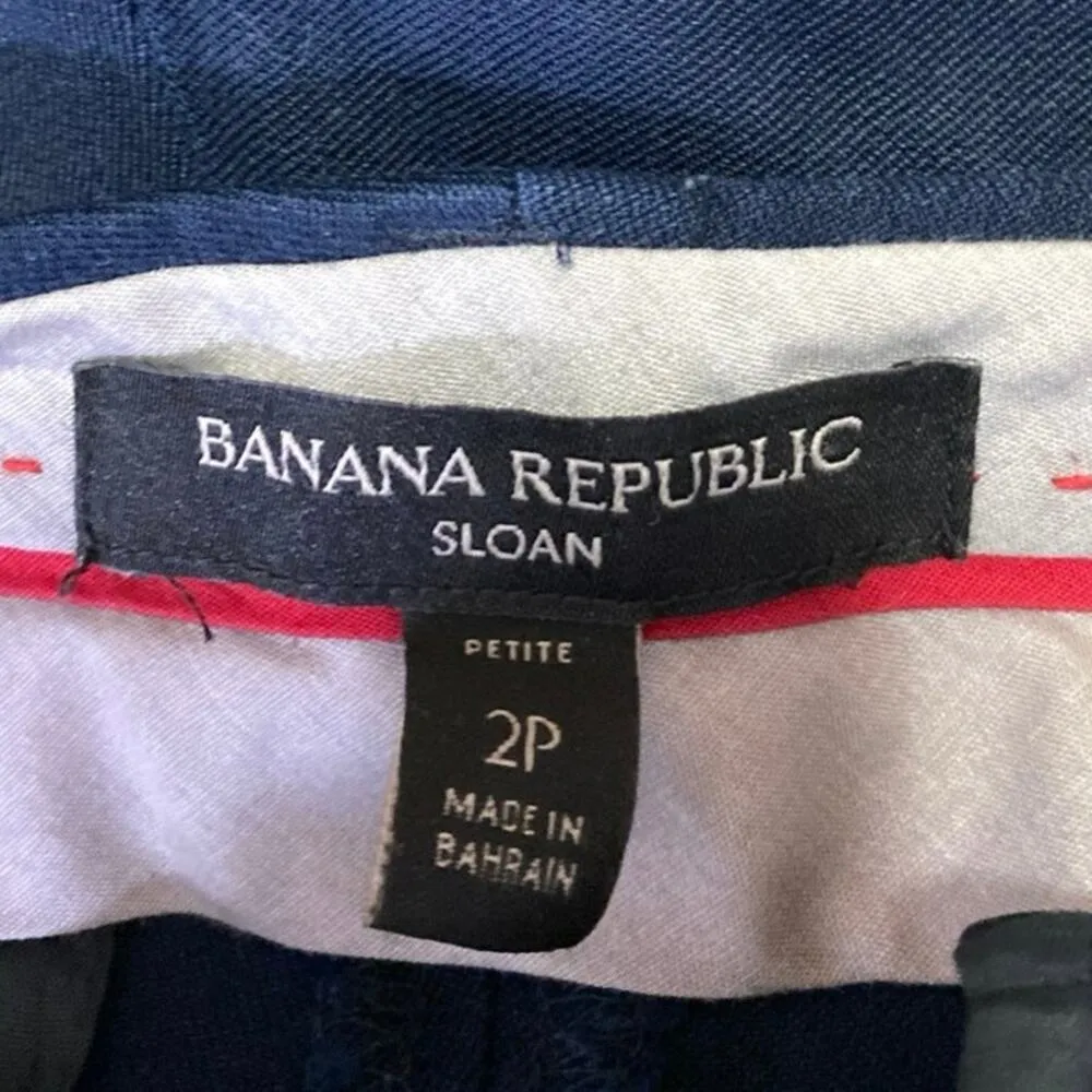 Banana Republic Sloan Women's Blue Skinny Mid Rise Crop Trousers Dress Pants 2P - Image 4