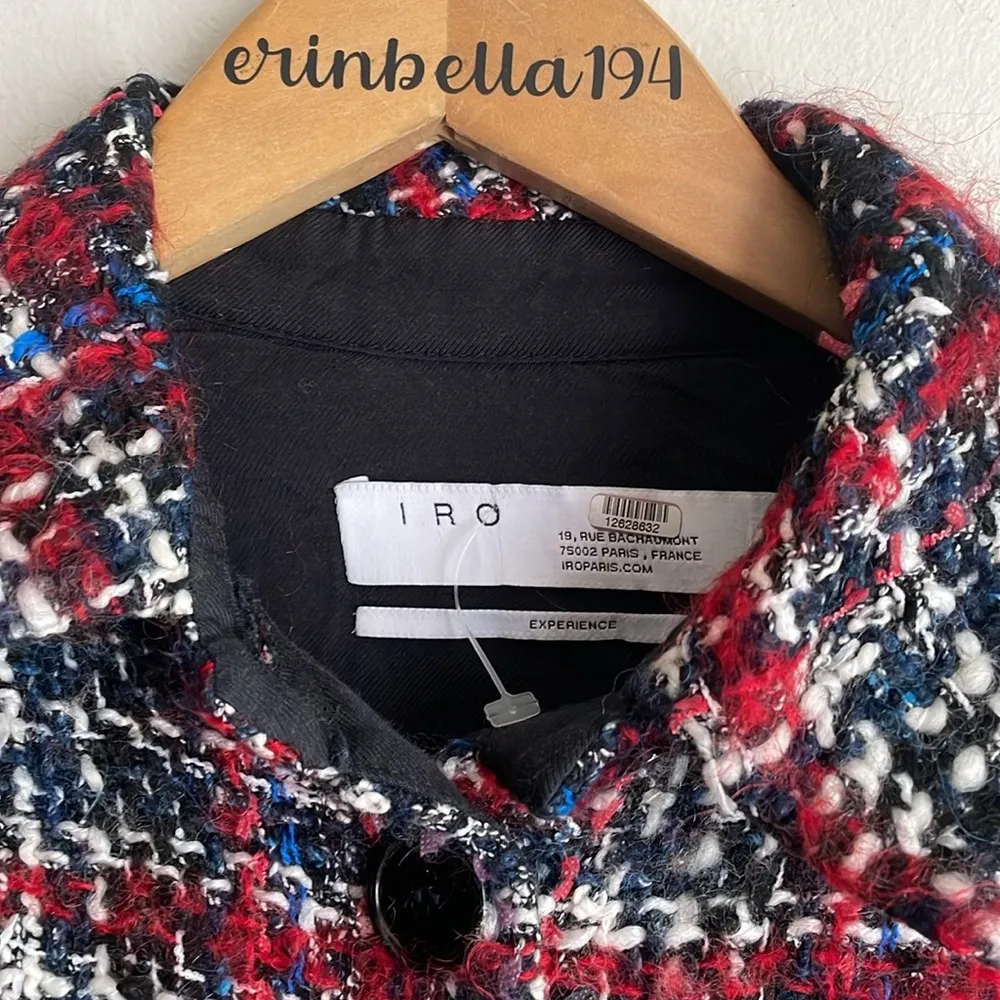 IRO Elmer Plaid Tweed Jacket Black Multi - Image 5