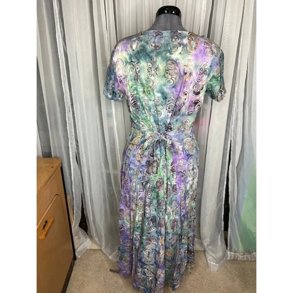 maxi dress purple green abstract 1990s - Image 4
