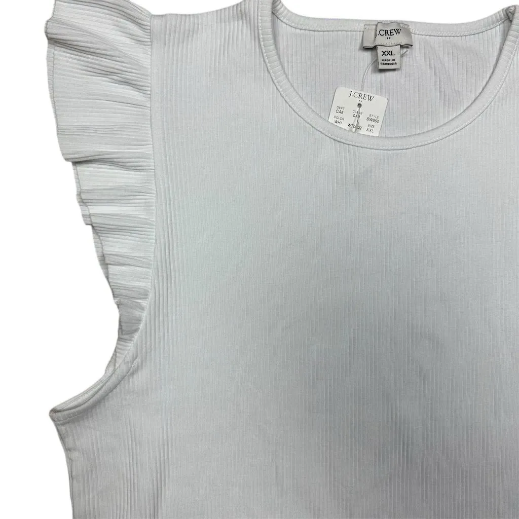 NWT J. Crew Factory Women's XXL Ribbed White Ruffle - Image 3