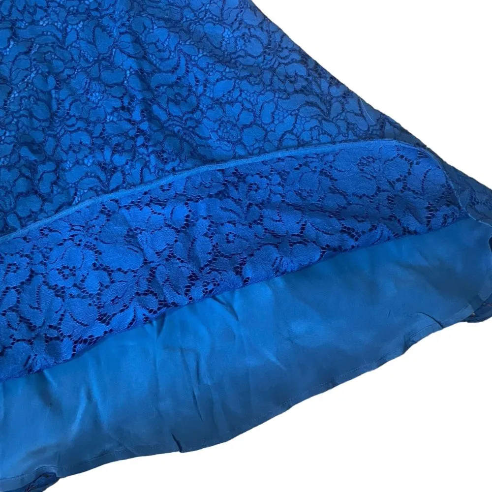 Joseph Women’s 38 Holly Elbow Sleeve‎ All Over Lace Fit And Flare Dress Blue - Image 6