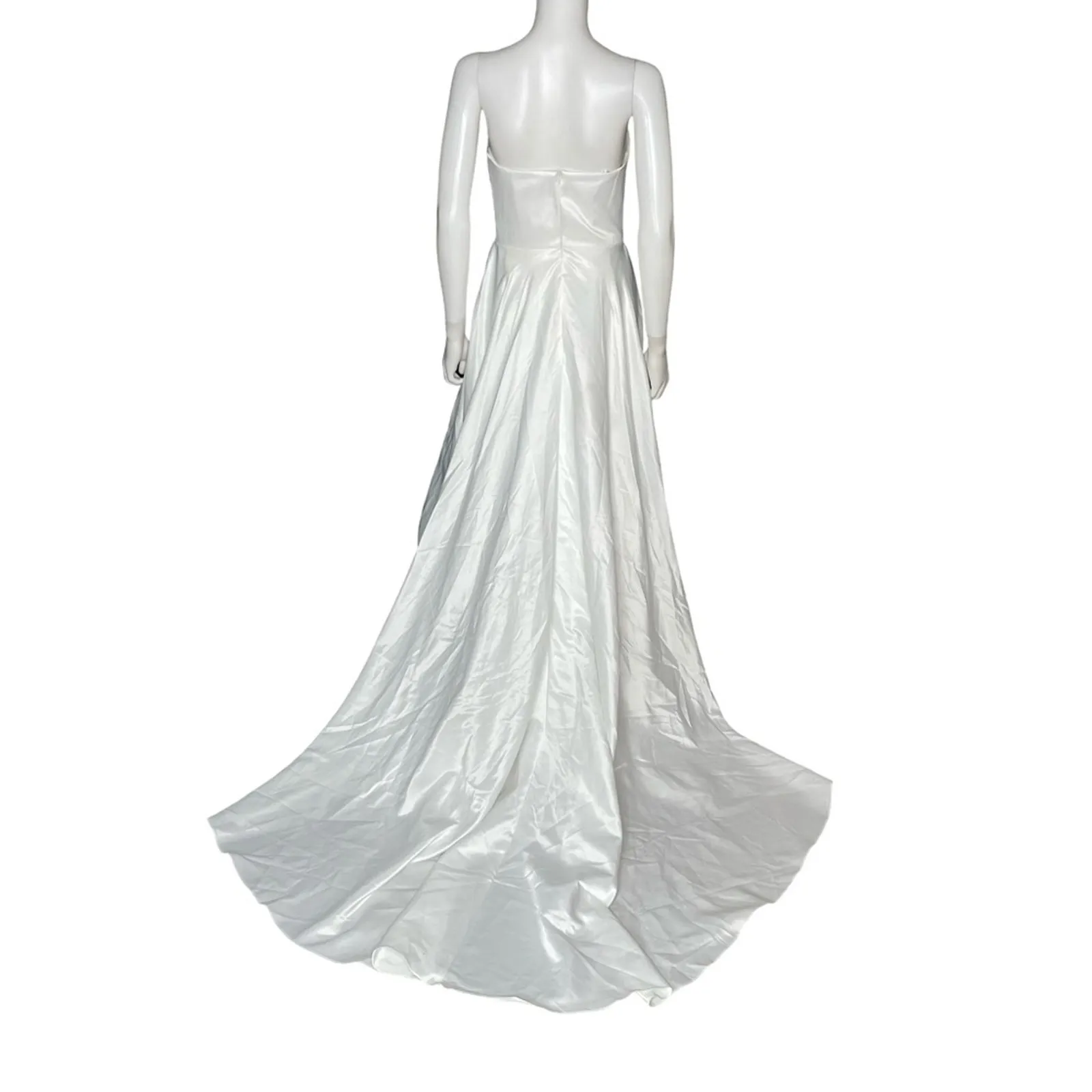 Lulus Lifetime of Love White Satin Strapless A-Line Gown Women’s Sz 4 - Image 6
