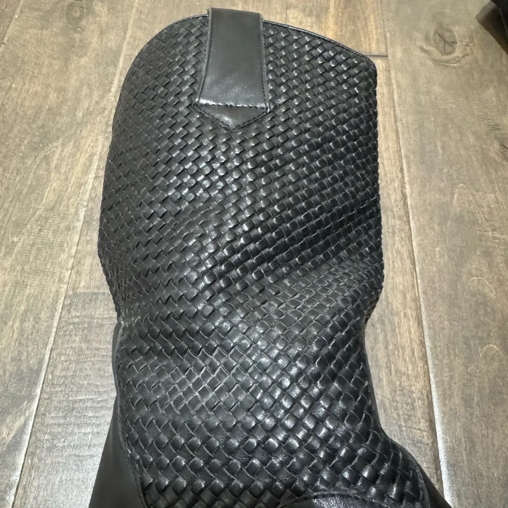 Dingo Black Woven Leather Western Cowboy Boots Women’s 9M Pointed Toe - Image 4