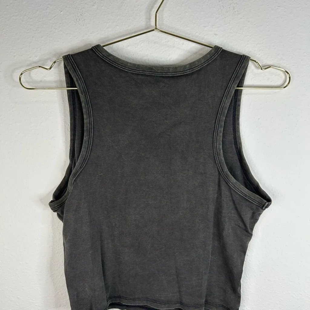 Homegirl Society Desert Bloom Graphic Crop Tank Top Black Washed – Size XL Gray - Image 4