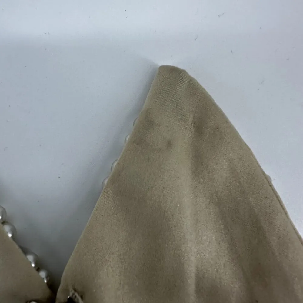 Vintage Beaded Collar Faux Pearls Embellished Classic 80s Cream One Size - Image 3