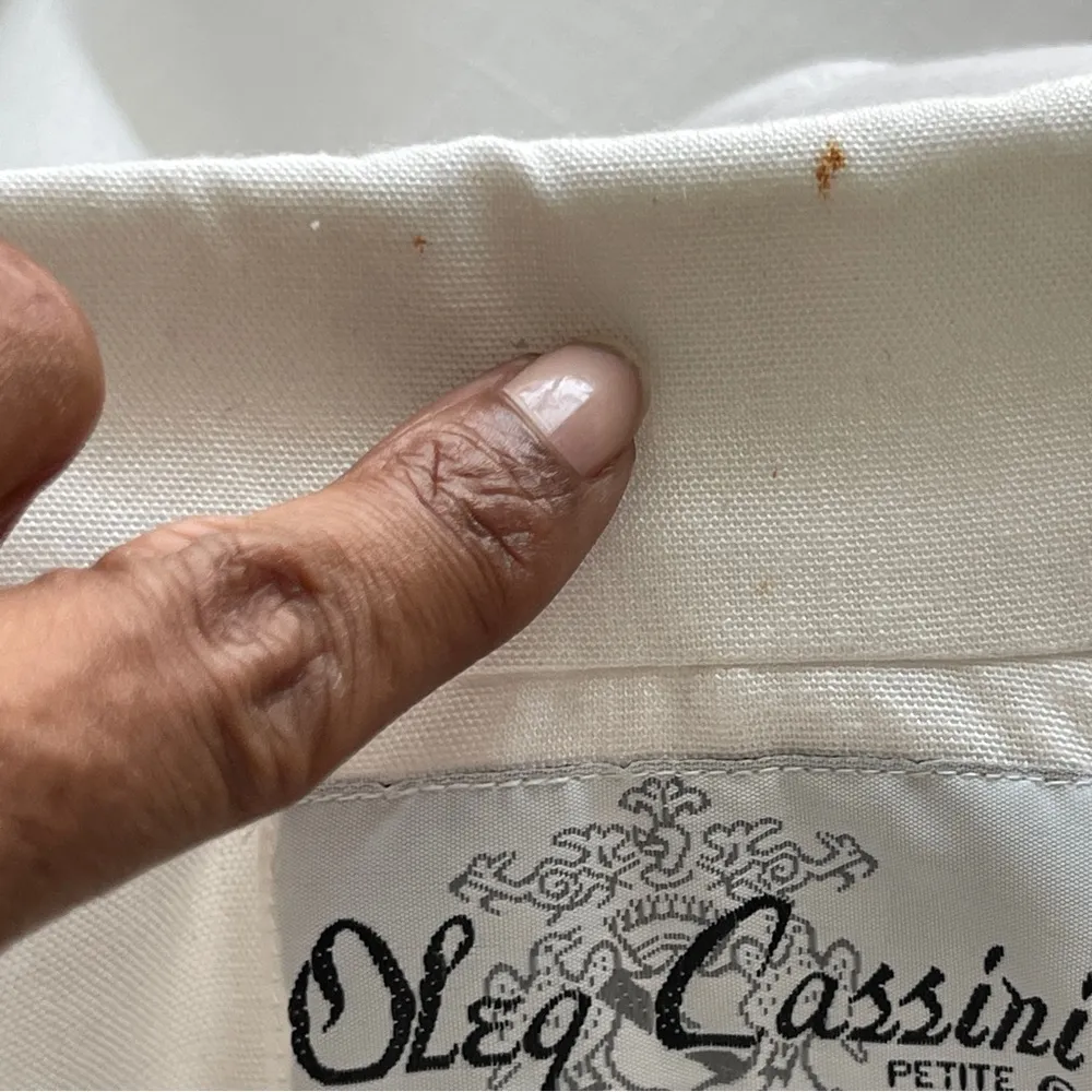 OLEG CASSINI | White Blazer Jacket Sz 4P - Image 6