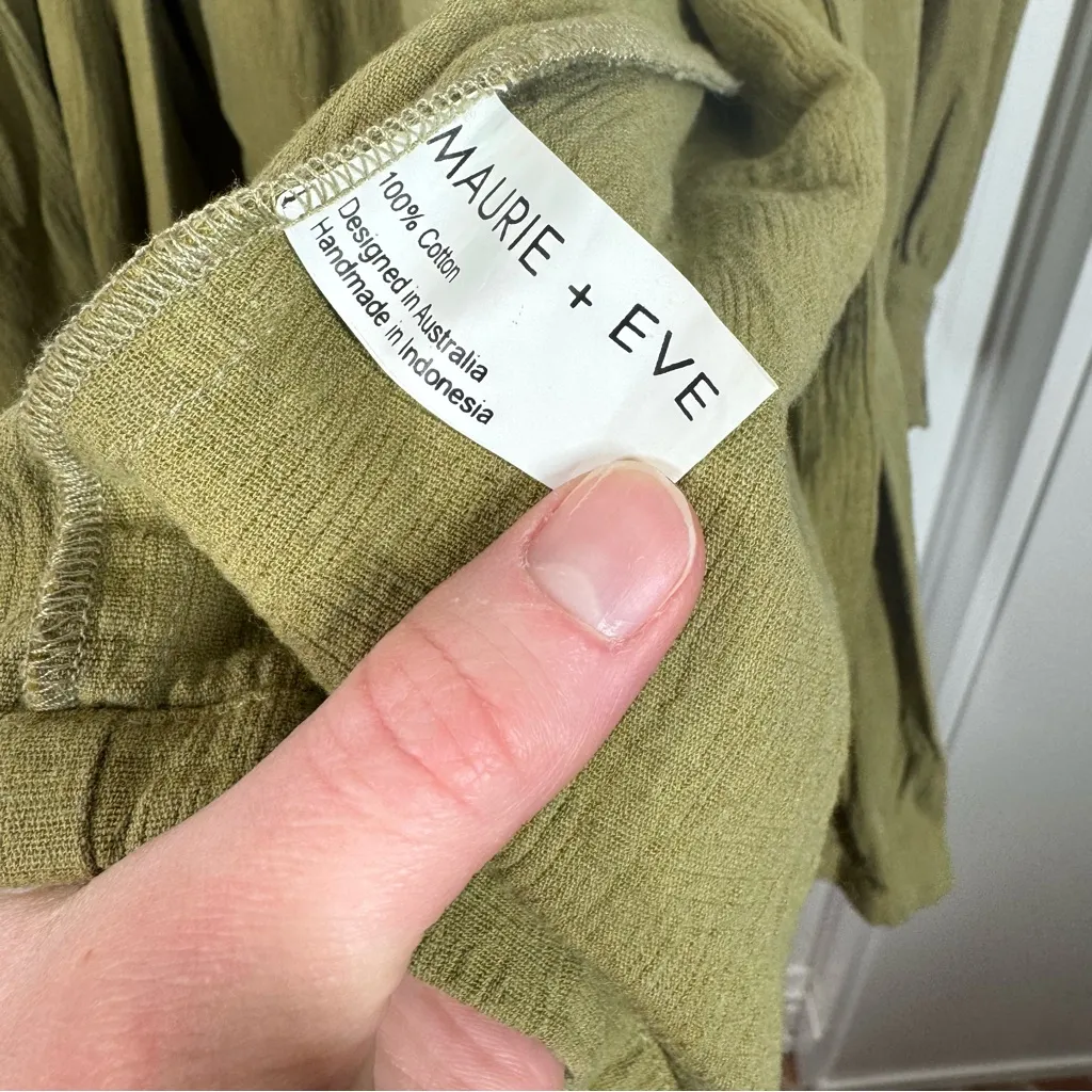 Maurie & Eve Designer Indus Kimono Top in green size 2 100% cotton - Image 3