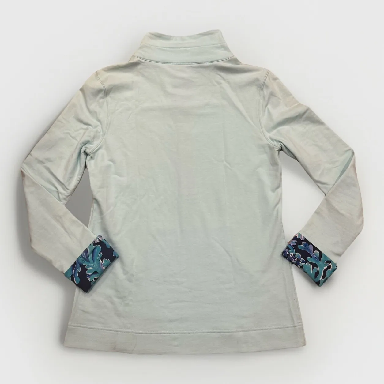 Lilly Pulitzer UPF 50+ LANDLEY Popover XS Green Blue Athleisure‎ Preppy Sweater - Image 10