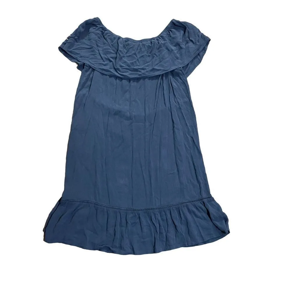 Knox Rose Women's Navy Blue Cross Stitched Floral Off The Shoulder Dress sz XL - Image 2