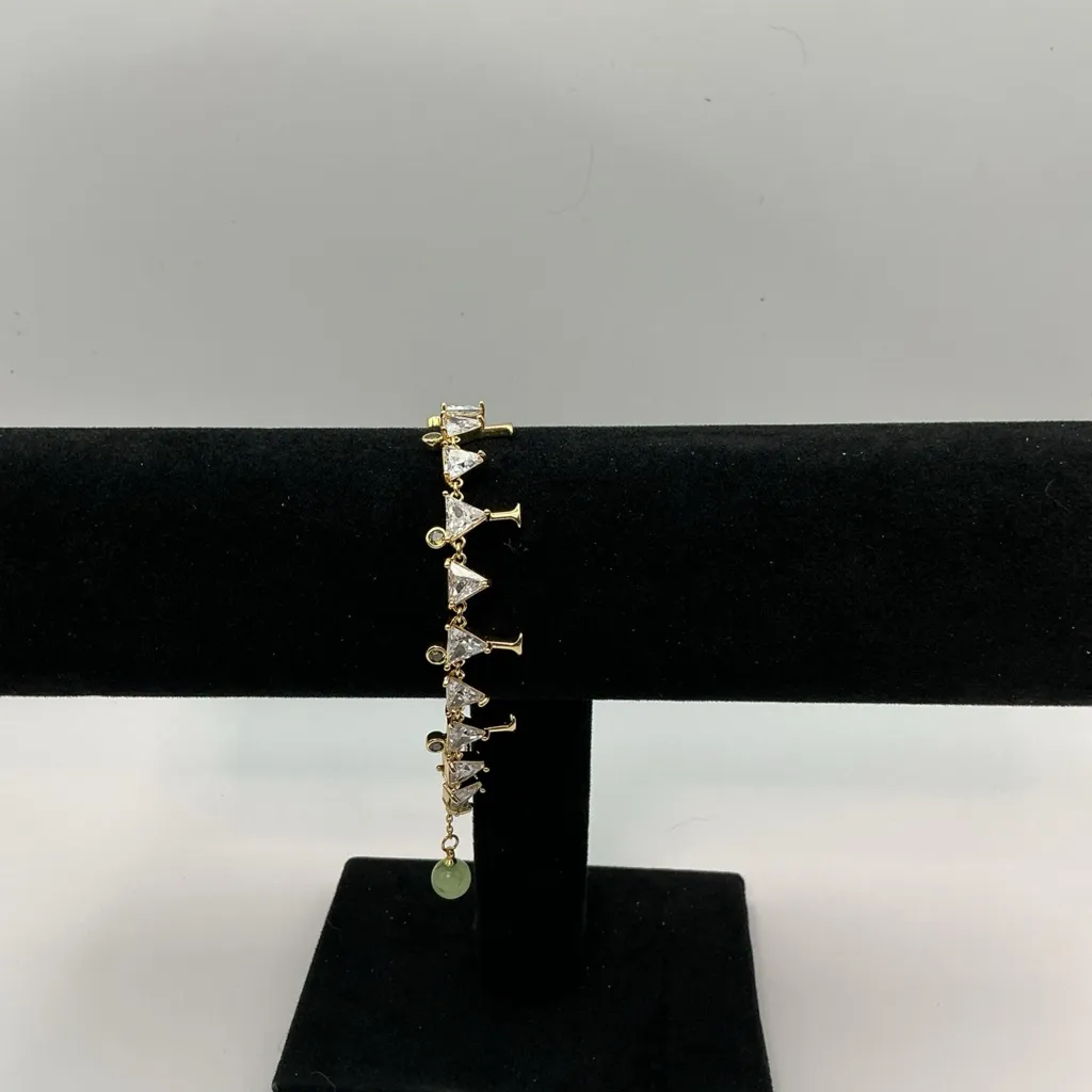 Kate Spade “Shaken or Stirred” Martini Glass Tennis Bracelet Gold Tone - Image 2