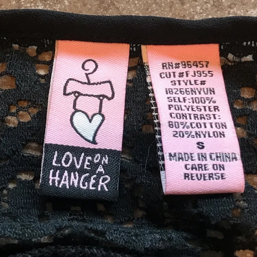 Love On A Hanger Top Womens Small Black Sheer Lace Tank Sleeveless Boho … - Image 7