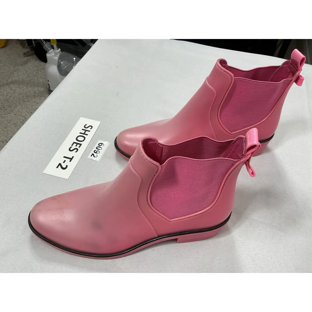 Womans Kate Spade Slipon Ankle Rainboots 8 Pink Elastic Ankle - Image 2