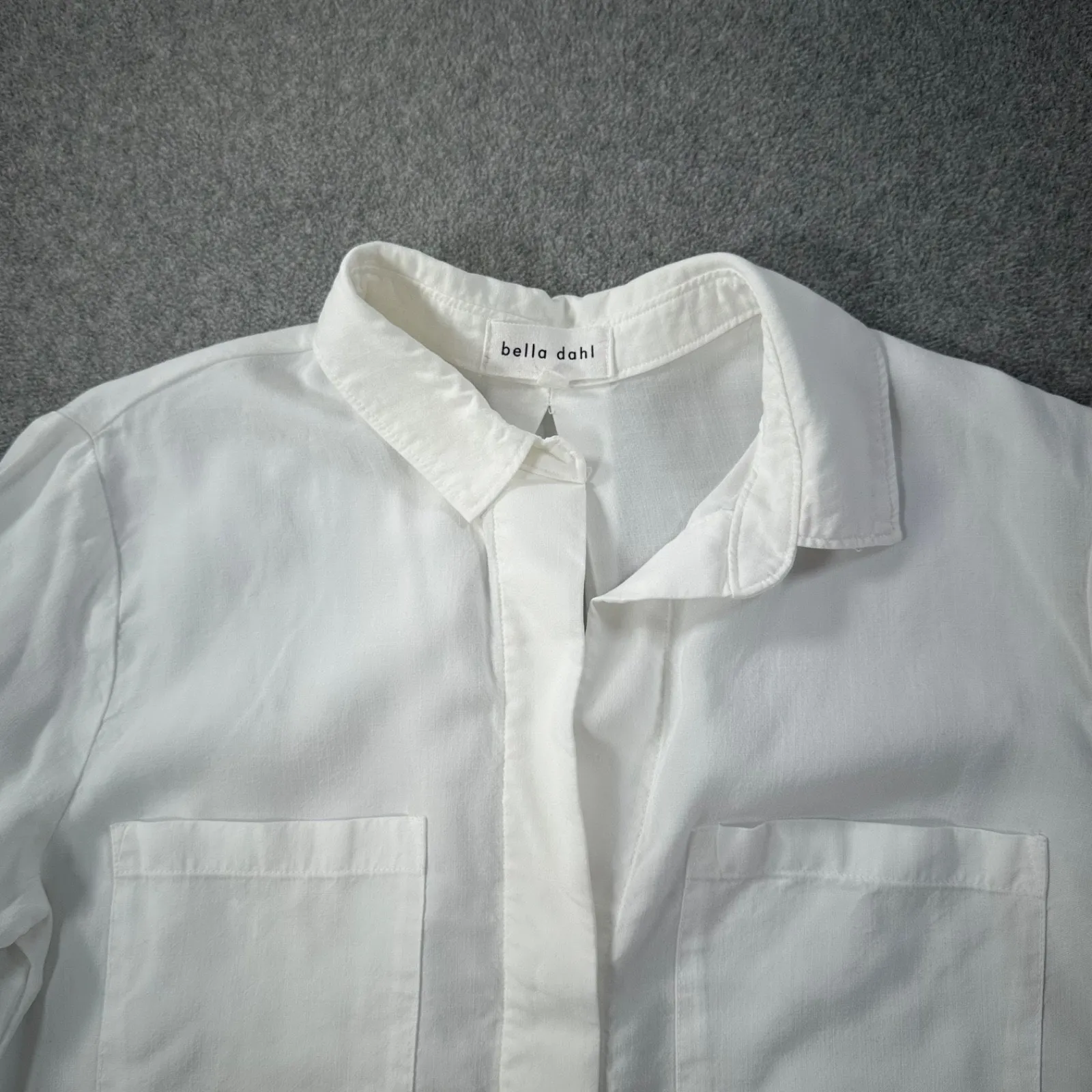 Bella Dahl Split Shirt Tail White Button Down Shirt Women's Small Long Sleeve - Image 5