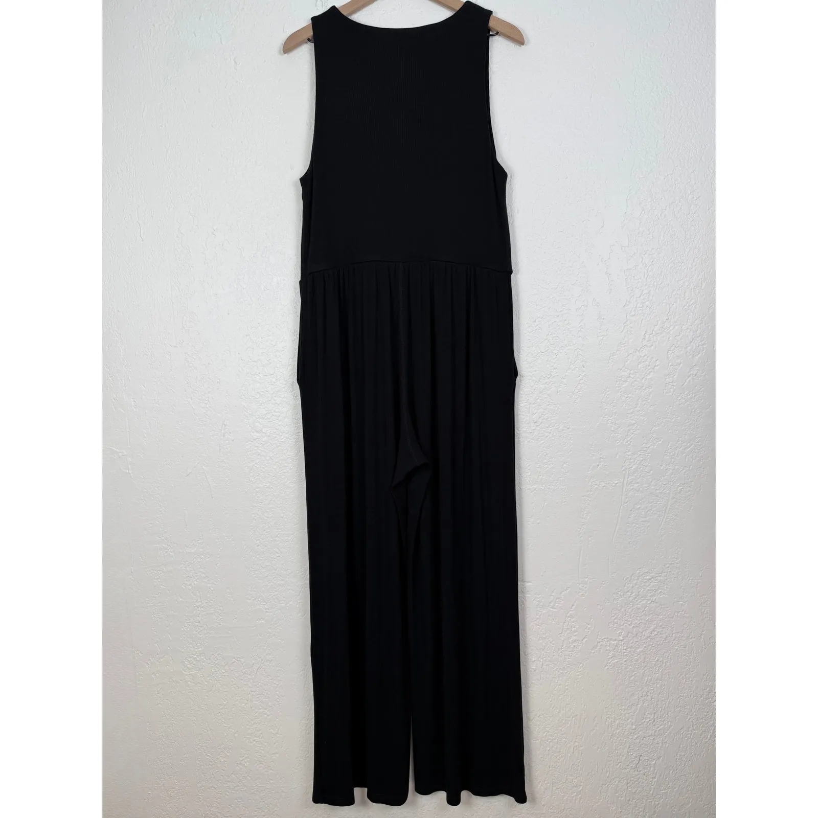 IMBŌDHI Hana Jumpsuit 2.0 Ribbed Black Wide Leg Size 2X - Image 3
