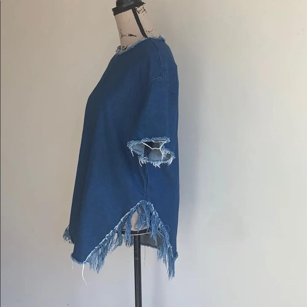 BDG denim fringe hem top - Image 5