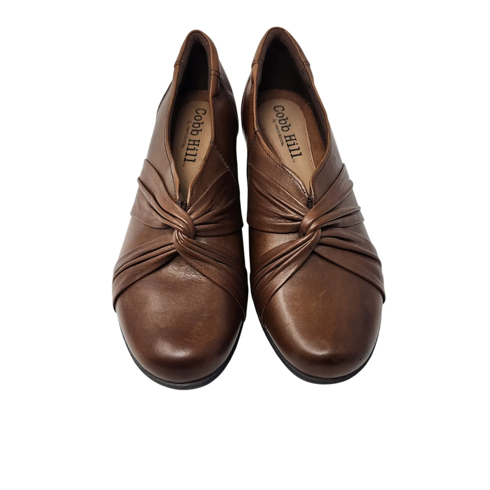 Cobb Hill Brown Leather Knot Slip On Classic Dress Pump Sandals CAI16BR Size 7W - Image 3