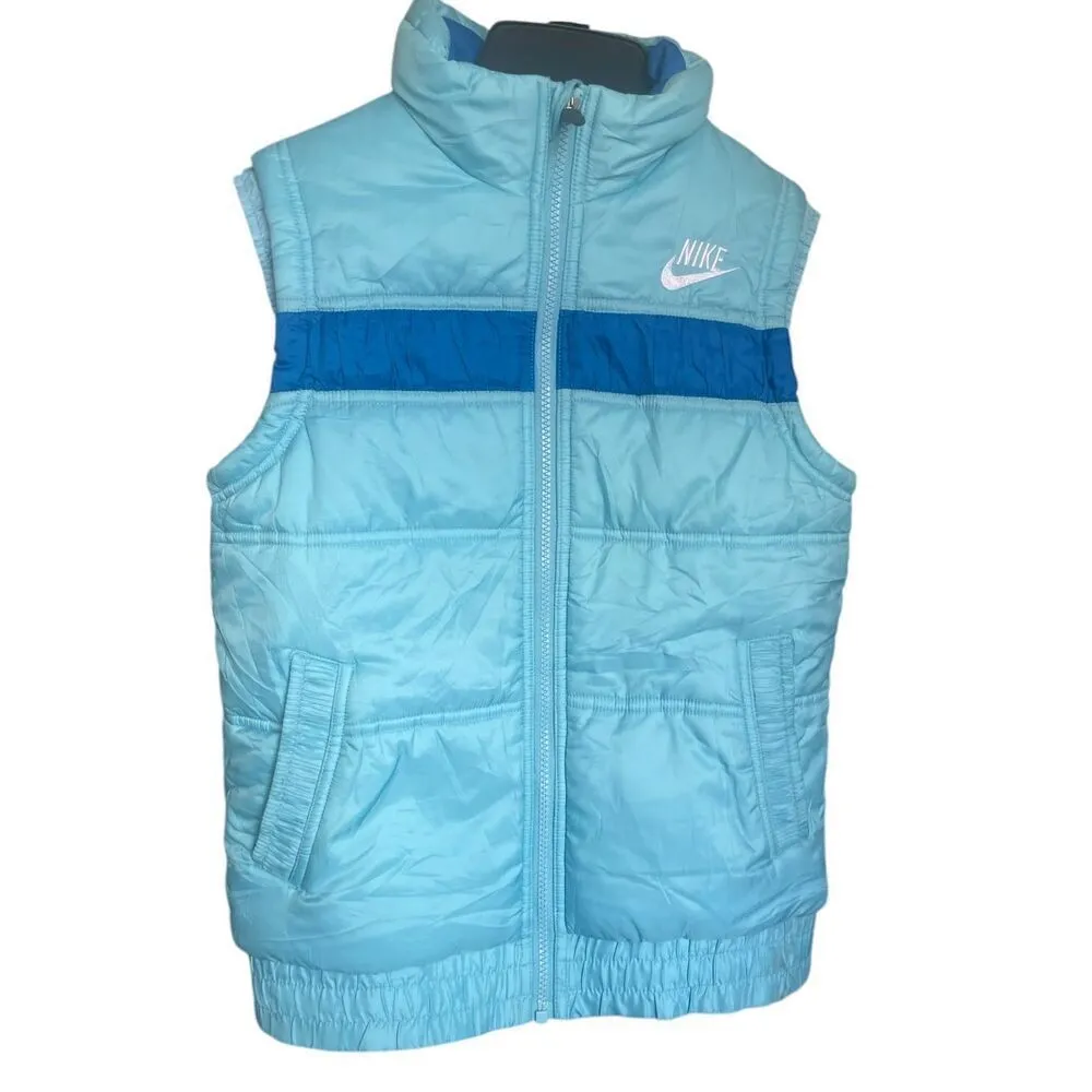 Nike Sportswear Women’s Full Zip Sleeveless Puffer Vest Blue L Size L - Image 9